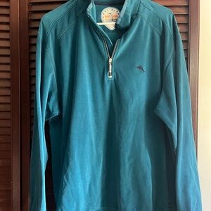 Tommy Bahama Velvet Teal Quarter-Zip Pullover